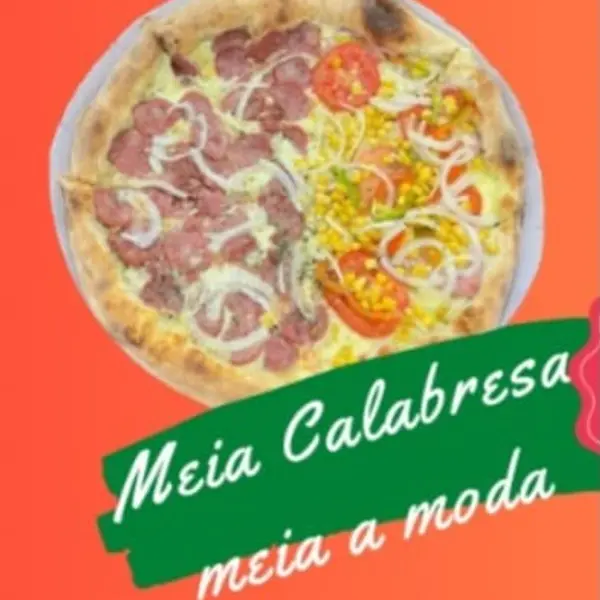 Pizza Meia á Moda Americana Meia Calabresa